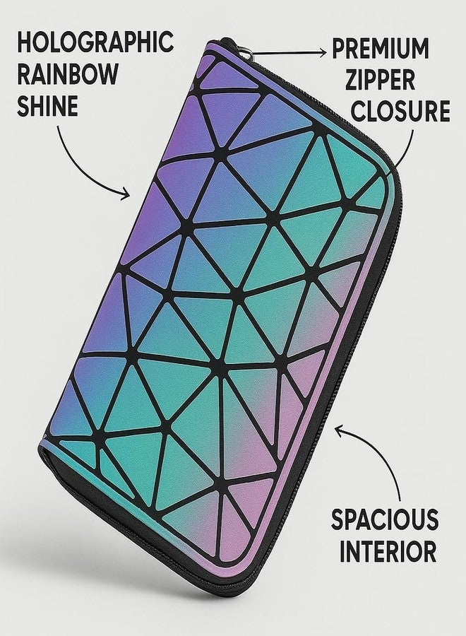 Hocimit محفظة هوسيميت الأنيقة ثلاثية الأبعاد للنساء والفتيات | حقيبة يد عصرية بسحاب | حقيبة يد واسعة للاستخدام اليومي والتسوق والجامعة | محفظة خفيفة الوزن من جلد البولي يوريثان - Image 3